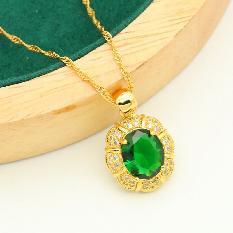 New Arrivals Gold Color Jewelry Sets For Women - Green Dreams Set