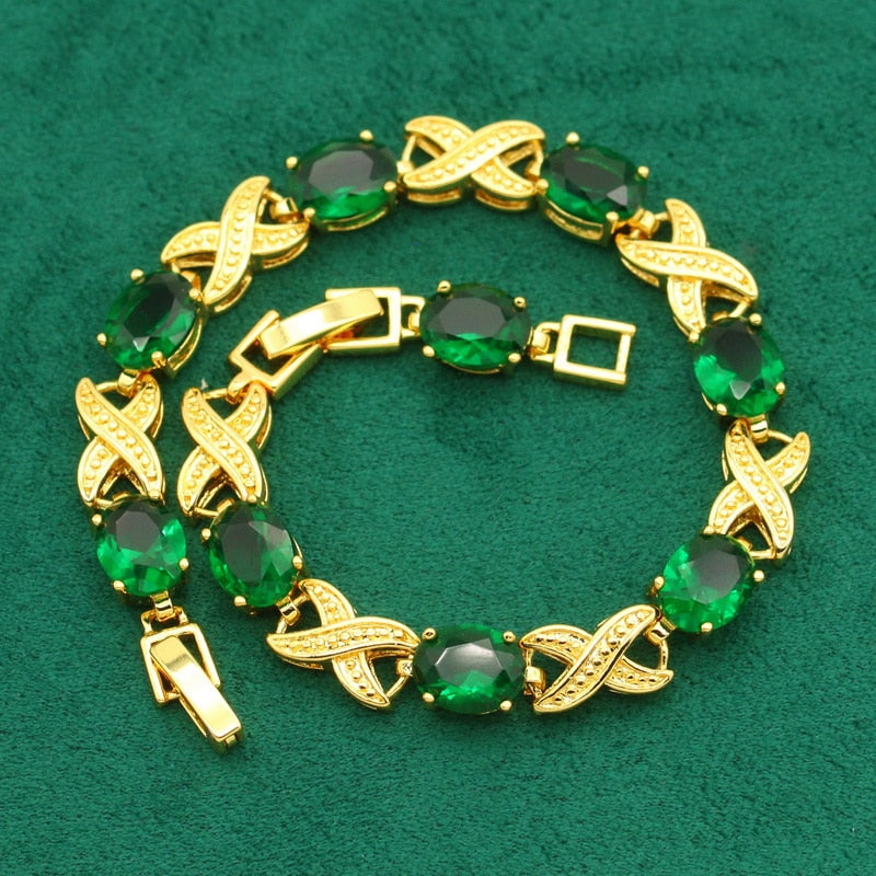 New Arrivals Gold Color Jewelry Sets For Women - Green Dreams Set