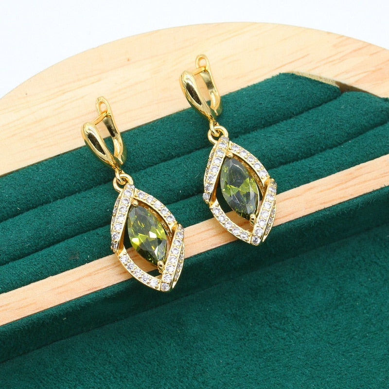 Geometric Gold Color Jewelry Sets