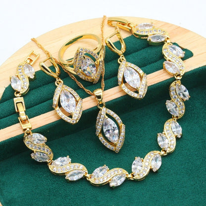 Geometric Gold Color Jewelry Sets