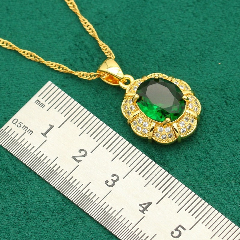 New Arrivals Gold Color Jewelry Sets For Women - Green Dreams Set