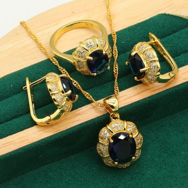 New Arrivals Gold Color Jewelry Sets For Women - Green Dreams Set