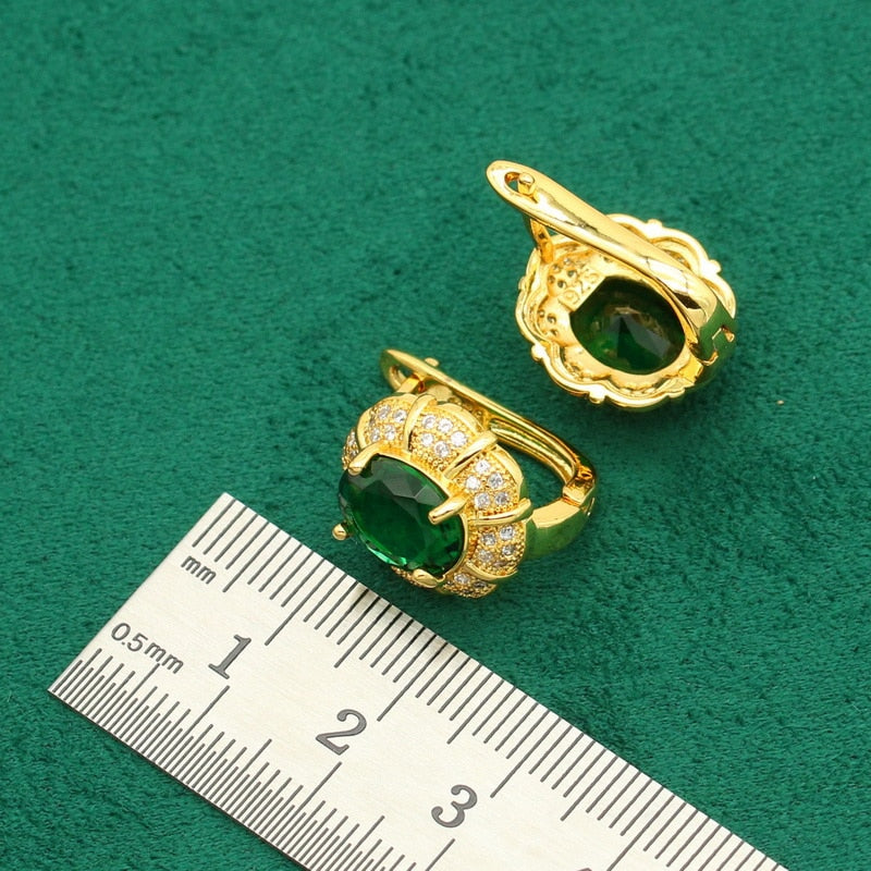 New Arrivals Gold Color Jewelry Sets For Women - Green Dreams Set