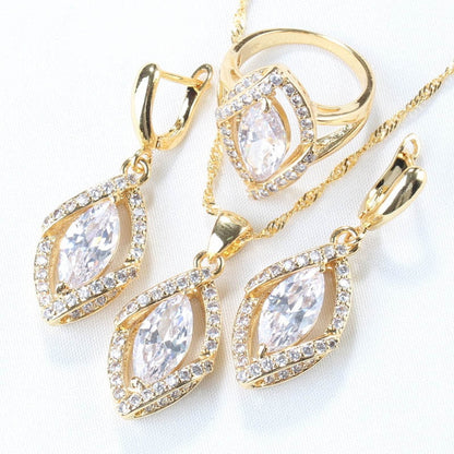 Geometric Gold Color Jewelry Sets