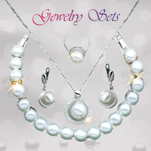 Radiant Pearl Set : Inspire Your Look with a Gorgeous 925 Sterling Silver Jewelry Set