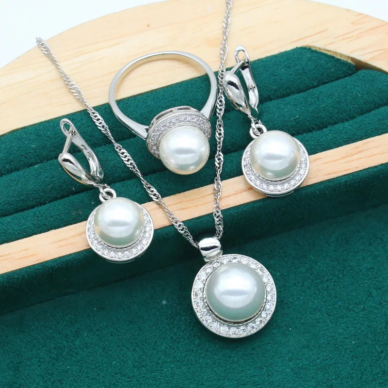 Radiant Pearl Set : Inspire Your Look with a Gorgeous 925 Sterling Silver Jewelry Set