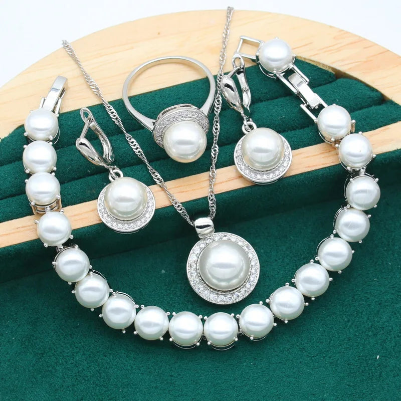 Radiant Pearl Set : Inspire Your Look with a Gorgeous 925 Sterling Silver Jewelry Set