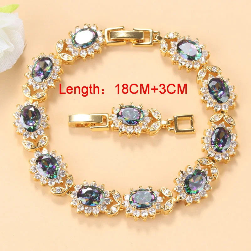 Big Sunflower Jewelry Sets Gold Color Luxury Woman