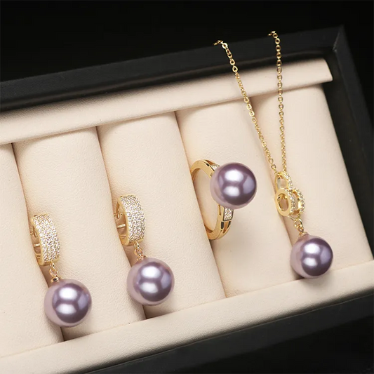 AKOYA PEARL JEWELRY SET (NECKLACE, RING, EARRINGS)