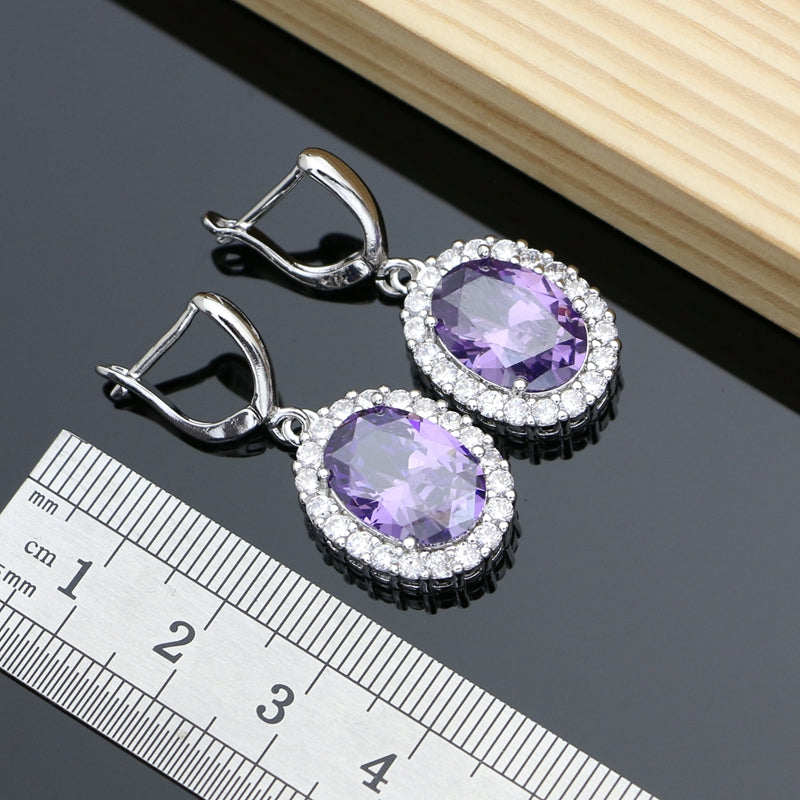 Ethereal Lavender Zircon 925 Jewelry Set