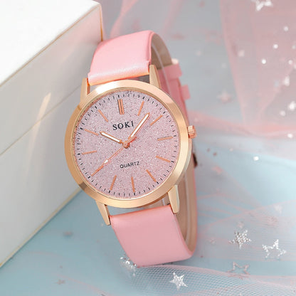 2pcs Set Womens Watches Set Ladies Fashion Watch New Simple Casual Womens Analog WristWatch Bracelet Gift Reloj Mujer