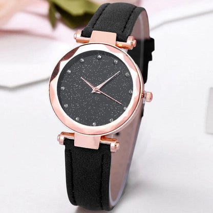 5PCS Set New Women Watch Fashion Luxury Quartz Wristwatch Crystal Watches Sky For Girl Gift