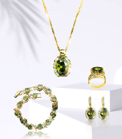Enchanting Harmony: Zirconia 18K Gold Plated Jewelry Set - Embrace Timeless Beauty